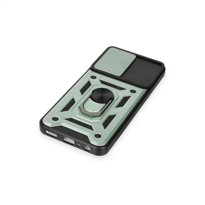 BUĞZ Samsung Galaxy M14 5g Kılıf Pars Lens Yüzüklü Silikon - Yeşil