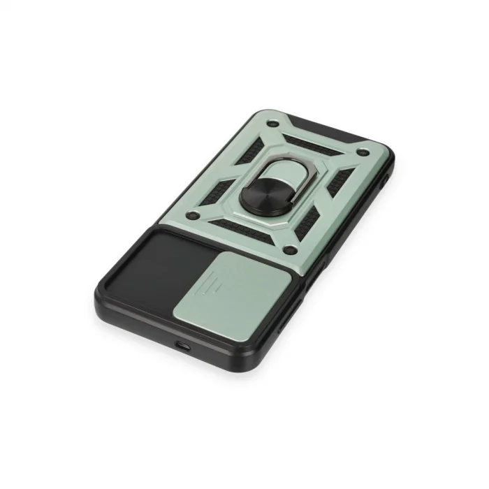 BUĞZ Samsung Galaxy M14 5g Kılıf Pars Lens Yüzüklü Silikon - Yeşil