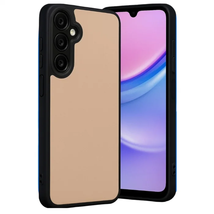BUĞZ Samsung Galaxy M15 Kılıf Aras Deri Kapak - Pudra