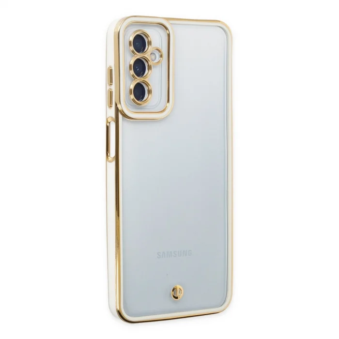 BUĞZ Samsung Galaxy M23 Kılıf Liva Lens Silikon - Beyaz