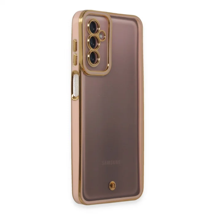 BUĞZ Samsung Galaxy M23 Kılıf Liva Lens Silikon - Pudra