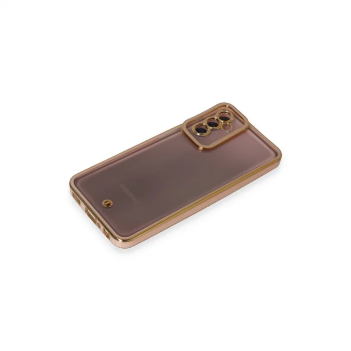 BUĞZ Samsung Galaxy M23 Kılıf Liva Lens Silikon - Pudra