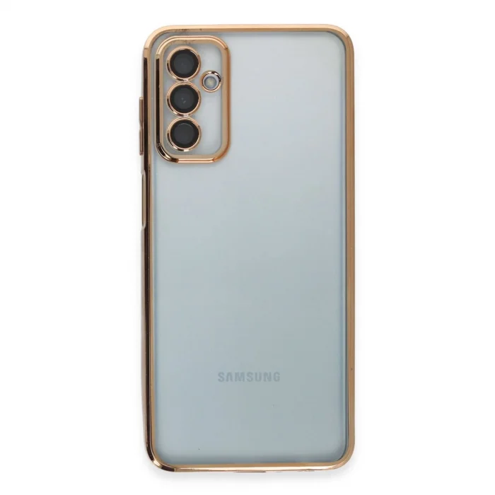 BUĞZ Samsung Galaxy M23 Kılıf Razer Lensli Silikon - Gold