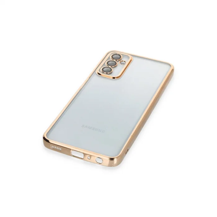 BUĞZ Samsung Galaxy M23 Kılıf Razer Lensli Silikon - Gold