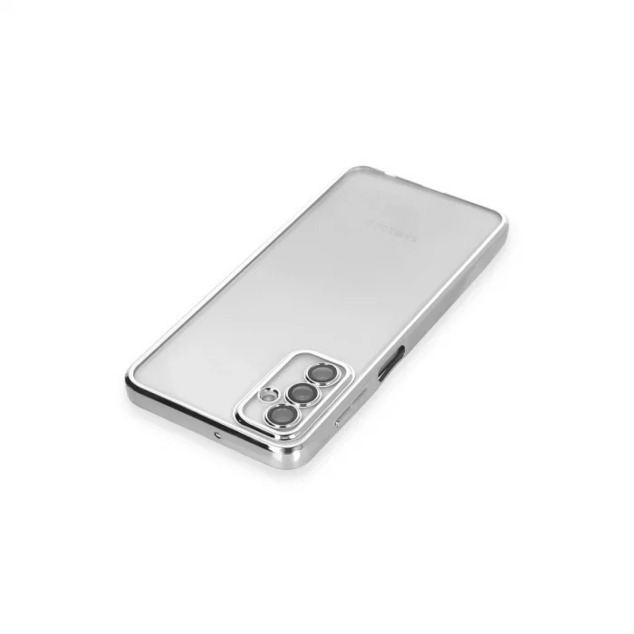 BUĞZ Samsung Galaxy M23 Kılıf Razer Lensli Silikon - Gümüş