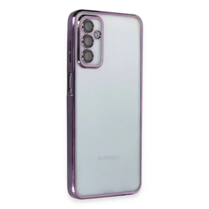 BUĞZ Samsung Galaxy M23 Kılıf Razer Lensli Silikon - Mor