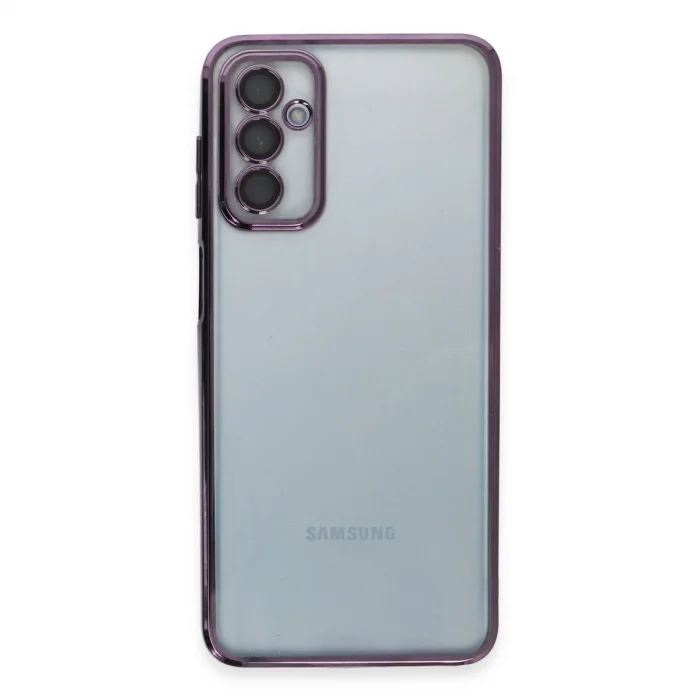 BUĞZ Samsung Galaxy M23 Kılıf Razer Lensli Silikon - Mor