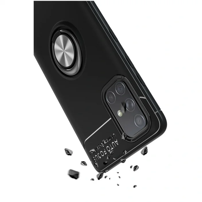 BUĞZ Samsung Galaxy M31s Kılıf Range Yüzüklü Silikon - Kırmızı