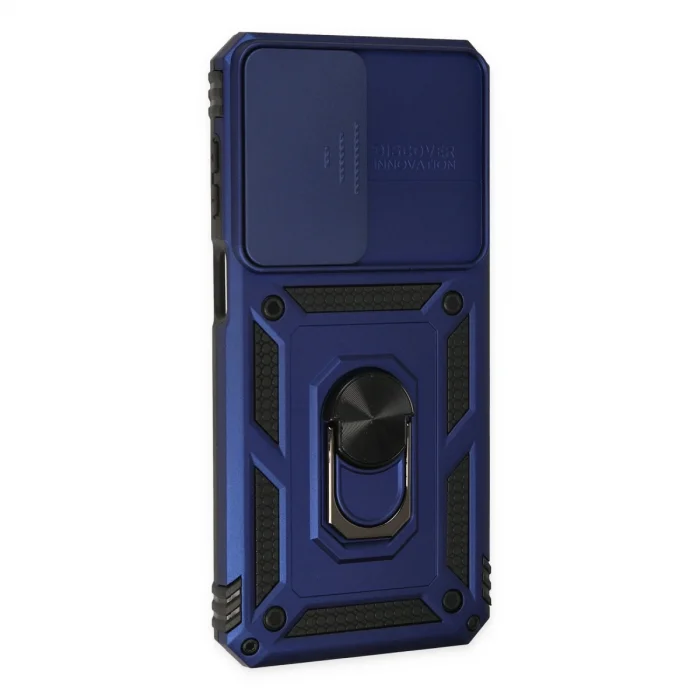 BUĞZ Samsung Galaxy M33 Kılıf Pars Lens Yüzüklü Silikon - Lacivert