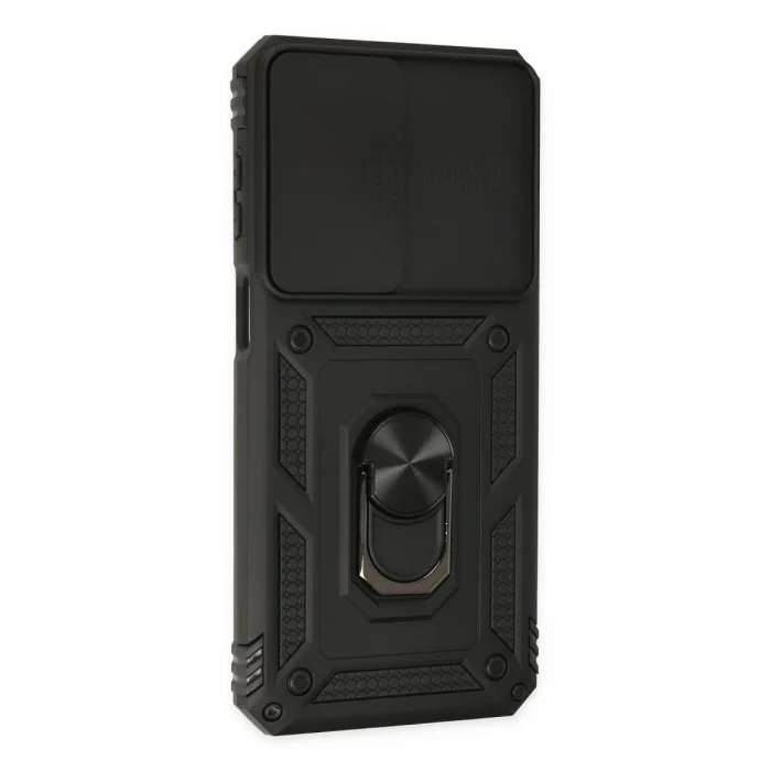 BUĞZ Samsung Galaxy M33 Kılıf Pars Lens Yüzüklü Silikon - Siyah