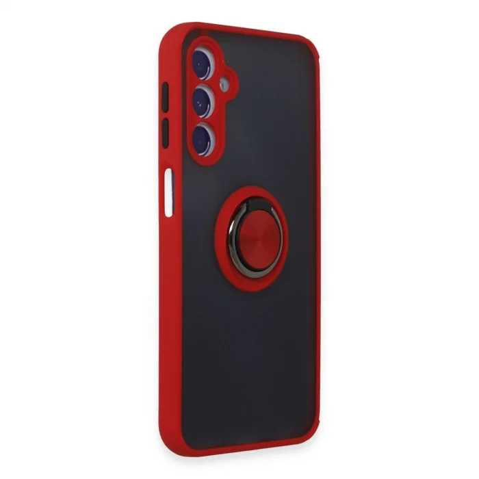 BUĞZ Samsung Galaxy M34 5g Kılıf Montreal Yüzüklü Silikon Kapak - Kırmızı