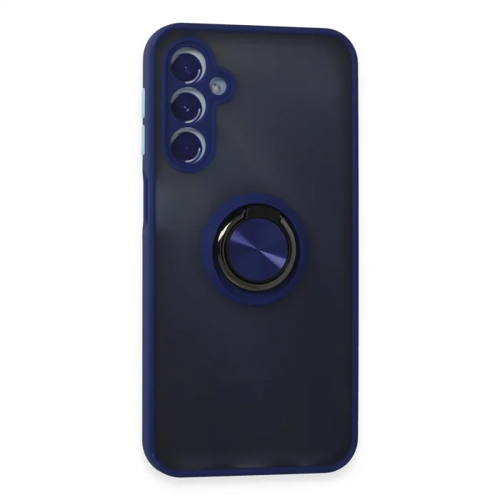 BUĞZ Samsung Galaxy M34 5g Kılıf Montreal Yüzüklü Silikon Kapak - Lacivert