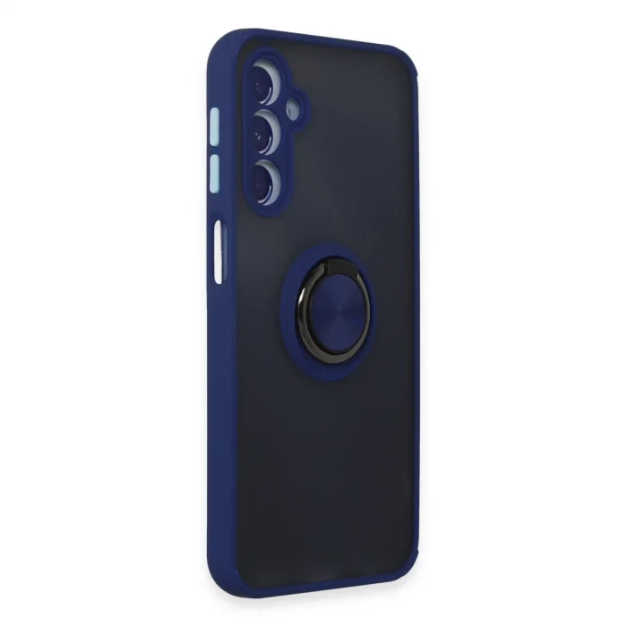 BUĞZ Samsung Galaxy M34 5g Kılıf Montreal Yüzüklü Silikon Kapak - Lacivert