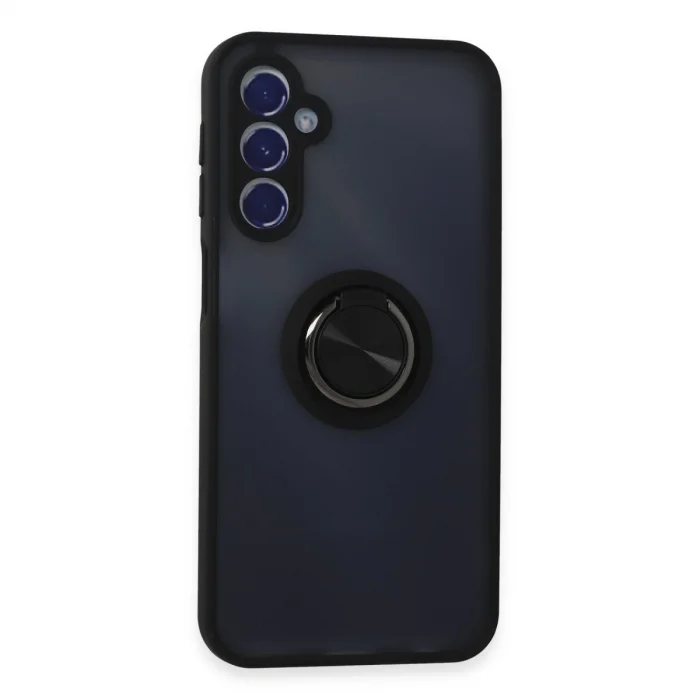 BUĞZ Samsung Galaxy M34 5g Kılıf Montreal Yüzüklü Silikon Kapak - Siyah