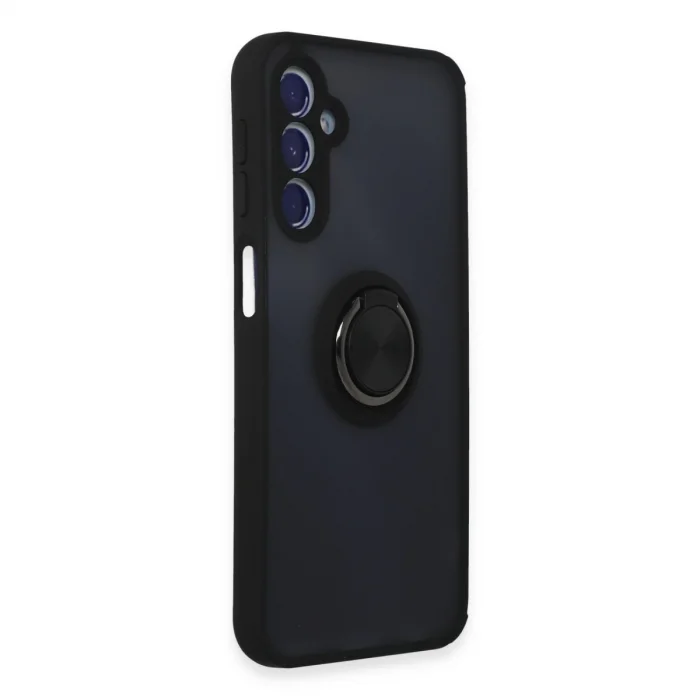 BUĞZ Samsung Galaxy M34 5g Kılıf Montreal Yüzüklü Silikon Kapak - Siyah