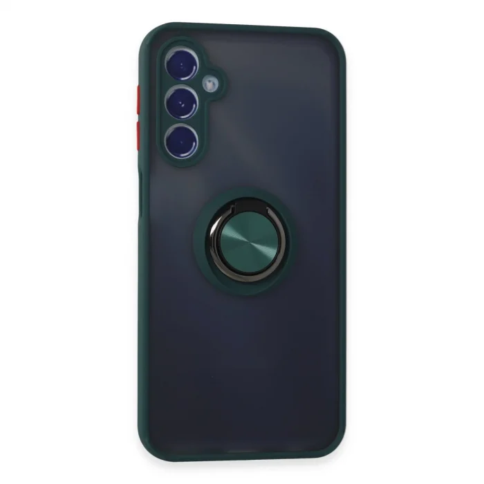 BUĞZ Samsung Galaxy M34 5g Kılıf Montreal Yüzüklü Silikon Kapak - Yeşil