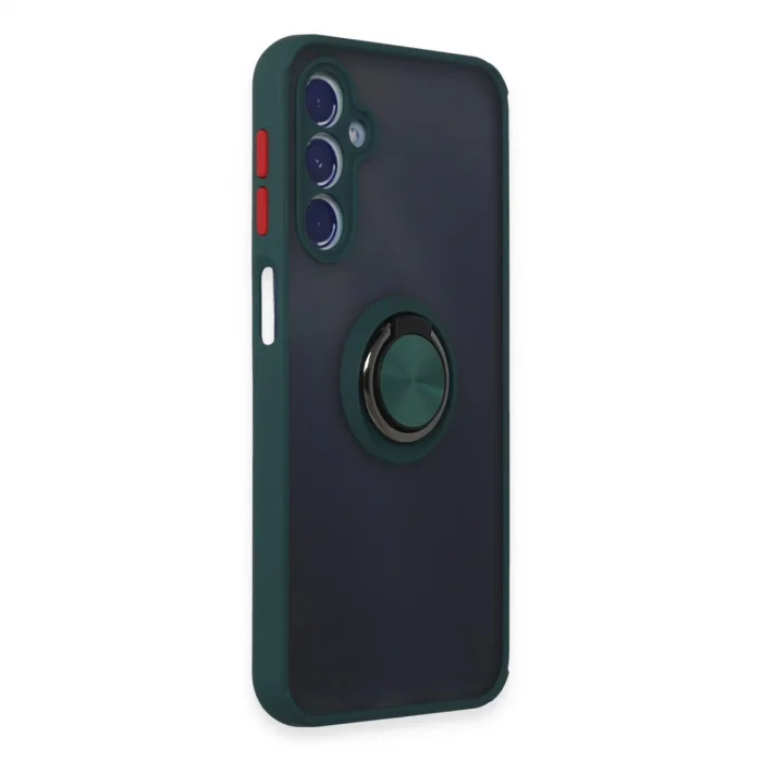 BUĞZ Samsung Galaxy M34 5g Kılıf Montreal Yüzüklü Silikon Kapak - Yeşil