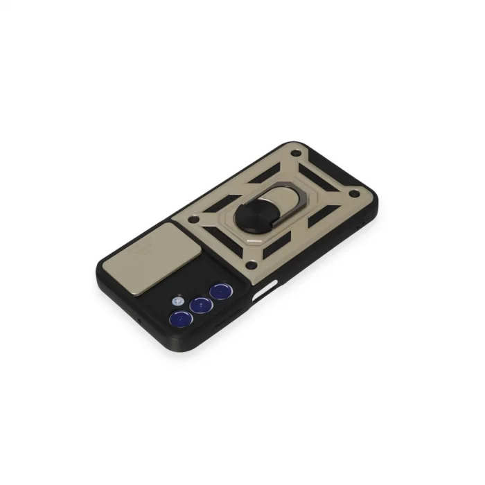 BUĞZ Samsung Galaxy M34 5g Kılıf Pars Lens Yüzüklü Silikon - Gold