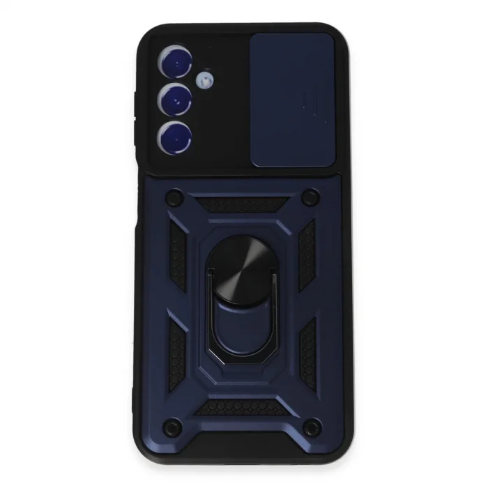 BUĞZ Samsung Galaxy M34 5g Kılıf Pars Lens Yüzüklü Silikon - Lacivert