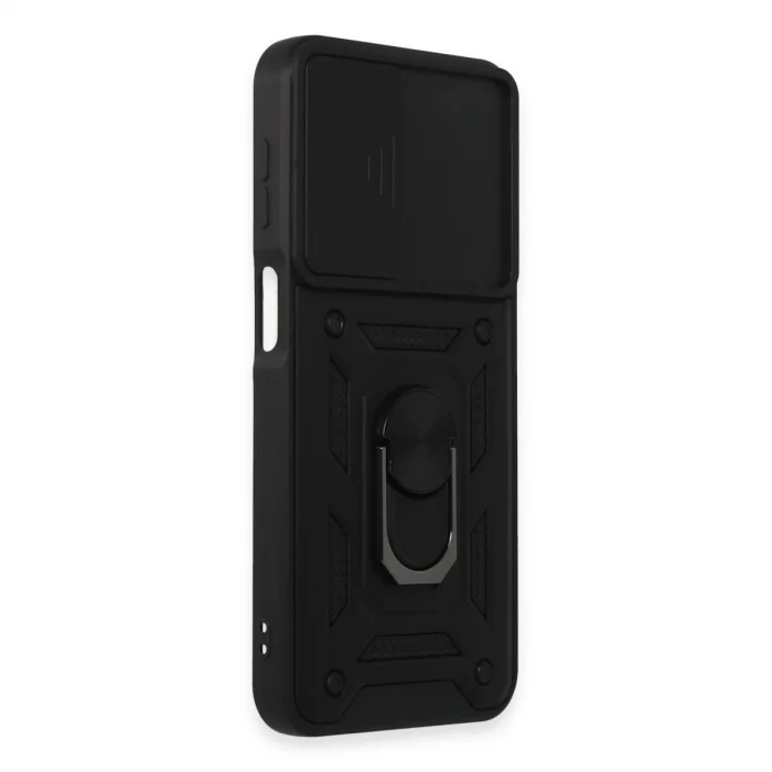 BUĞZ Samsung Galaxy M34 5g Kılıf Pars Lens Yüzüklü Silikon - Siyah