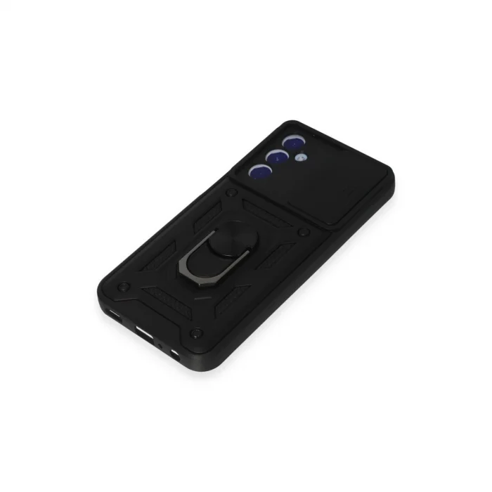 BUĞZ Samsung Galaxy M34 5g Kılıf Pars Lens Yüzüklü Silikon - Siyah