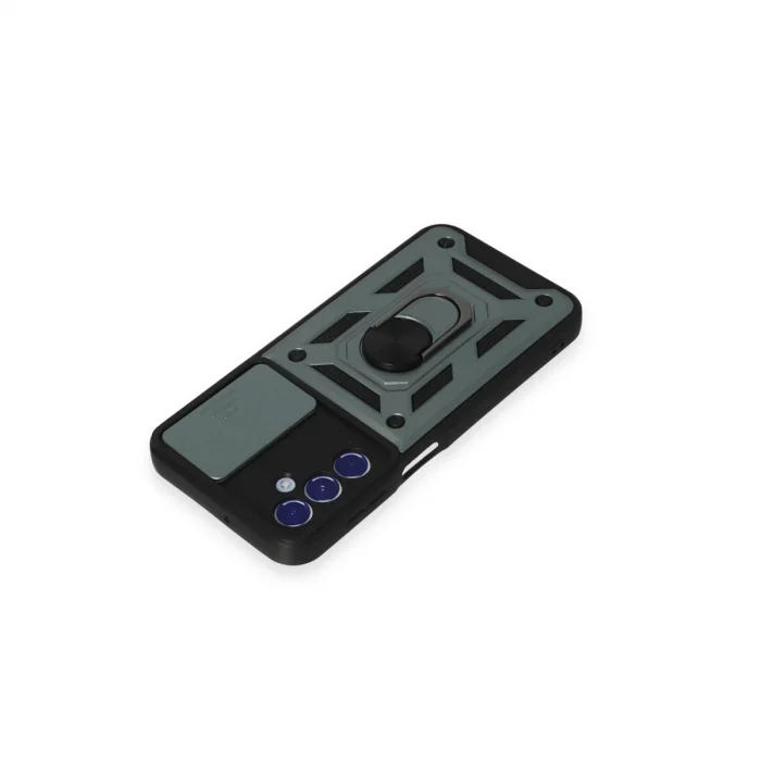 BUĞZ Samsung Galaxy M34 5g Kılıf Pars Lens Yüzüklü Silikon - Yeşil