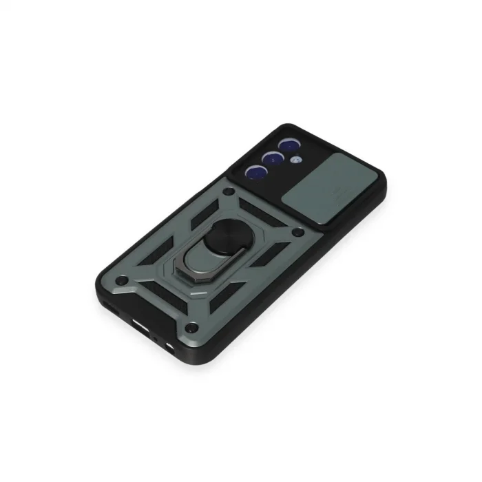 BUĞZ Samsung Galaxy M34 5g Kılıf Pars Lens Yüzüklü Silikon - Yeşil