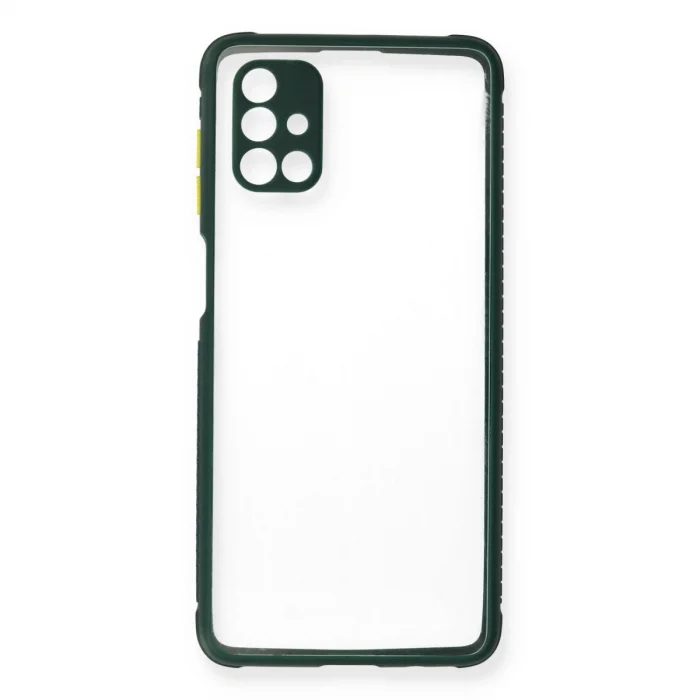 BUĞZ Samsung Galaxy M51 Kılıf Miami Şeffaf Silikon - Koyu Yeşil