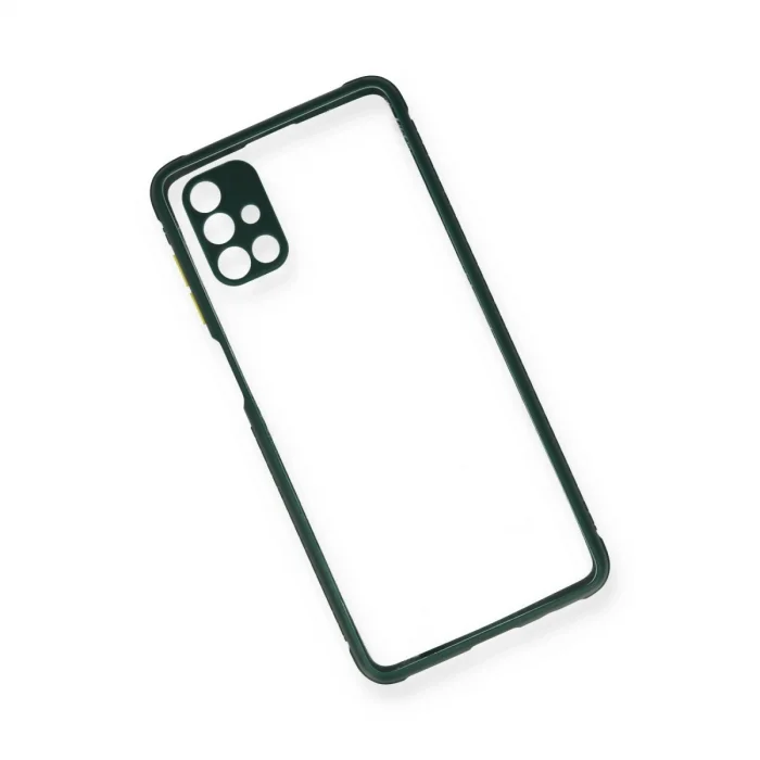 BUĞZ Samsung Galaxy M51 Kılıf Miami Şeffaf Silikon - Koyu Yeşil