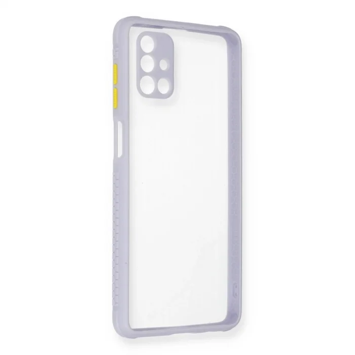 BUĞZ Samsung Galaxy M51 Kılıf Miami Şeffaf Silikon - Lila