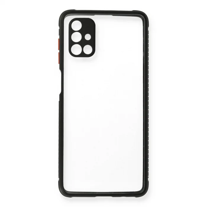 BUĞZ Samsung Galaxy M51 Kılıf Miami Şeffaf Silikon - Siyah