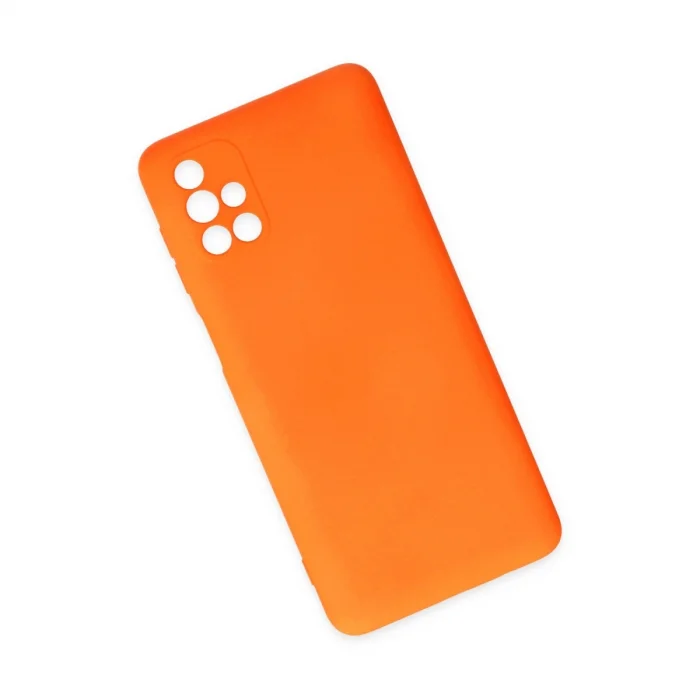 BUĞZ Samsung Galaxy M51 Kılıf Nano İçi Kadife Silikon - Turuncu