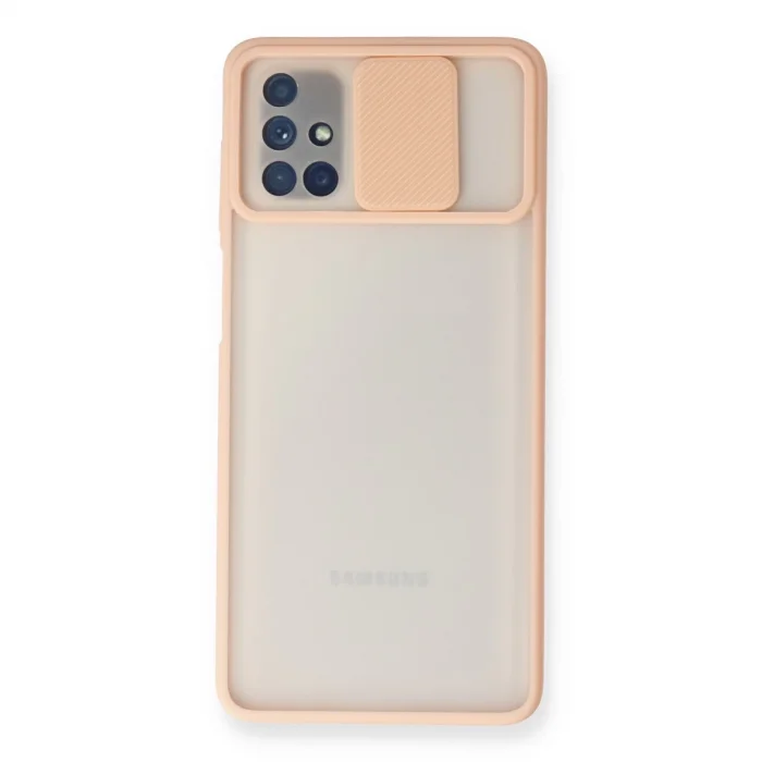BUĞZ Samsung Galaxy M51 Kılıf Palm Buzlu Kamera Sürgülü Silikon - Pembe