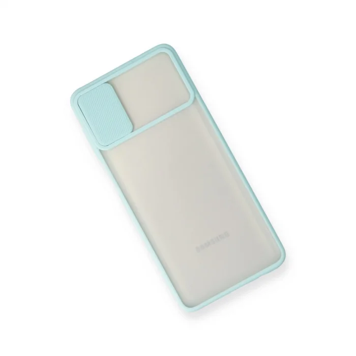 BUĞZ Samsung Galaxy M51 Kılıf Palm Buzlu Kamera Sürgülü Silikon - Turkuaz