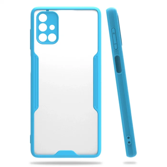 BUĞZ Samsung Galaxy M51 Kılıf Platin Silikon - Mavi