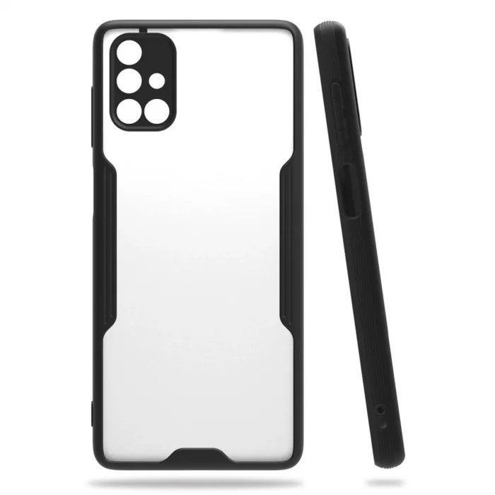 BUĞZ Samsung Galaxy M51 Kılıf Platin Silikon - Siyah