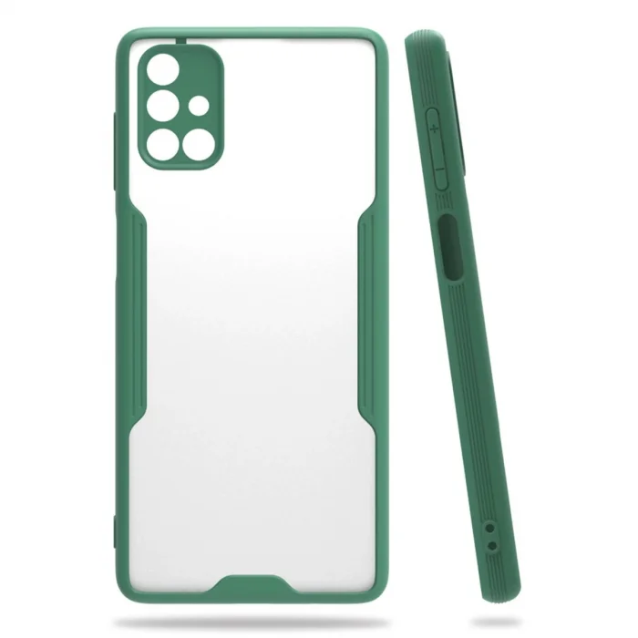 BUĞZ Samsung Galaxy M51 Kılıf Platin Silikon - Yeşil