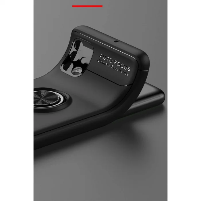 BUĞZ Samsung Galaxy M51 Kılıf Range Yüzüklü Silikon - Siyah-kırmızı