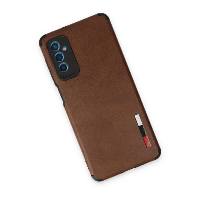 BUĞZ Samsung Galaxy M52 5g Kılıf Loop Deri Silikon - Kahverengi