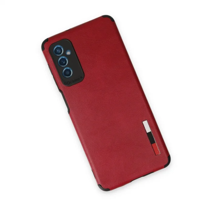 BUĞZ Samsung Galaxy M52 5g Kılıf Loop Deri Silikon - Kırmızı