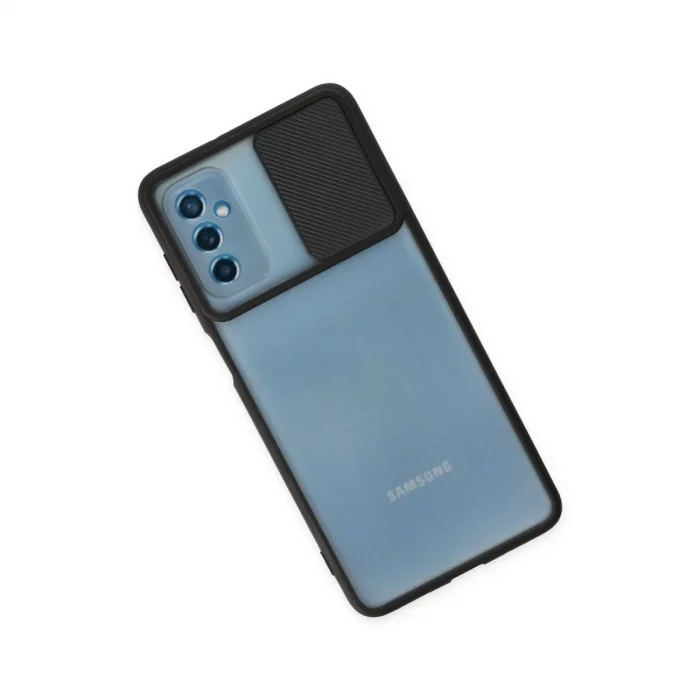 BUĞZ Samsung Galaxy M52 5g Kılıf Palm Buzlu Kamera Sürgülü Silikon - Siyah