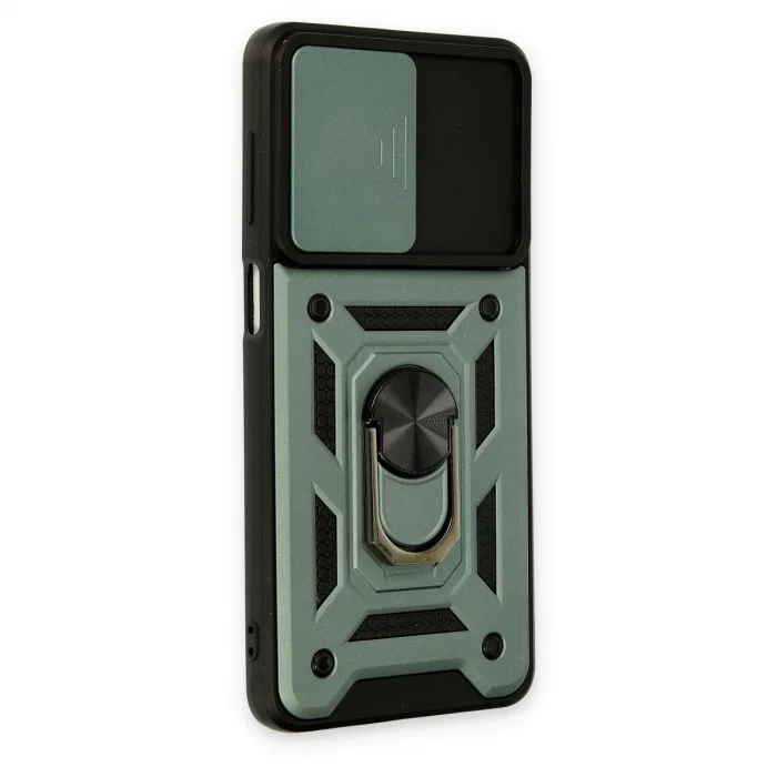 BUĞZ Samsung Galaxy M52 5g Kılıf Pars Lens Yüzüklü Silikon - Yeşil