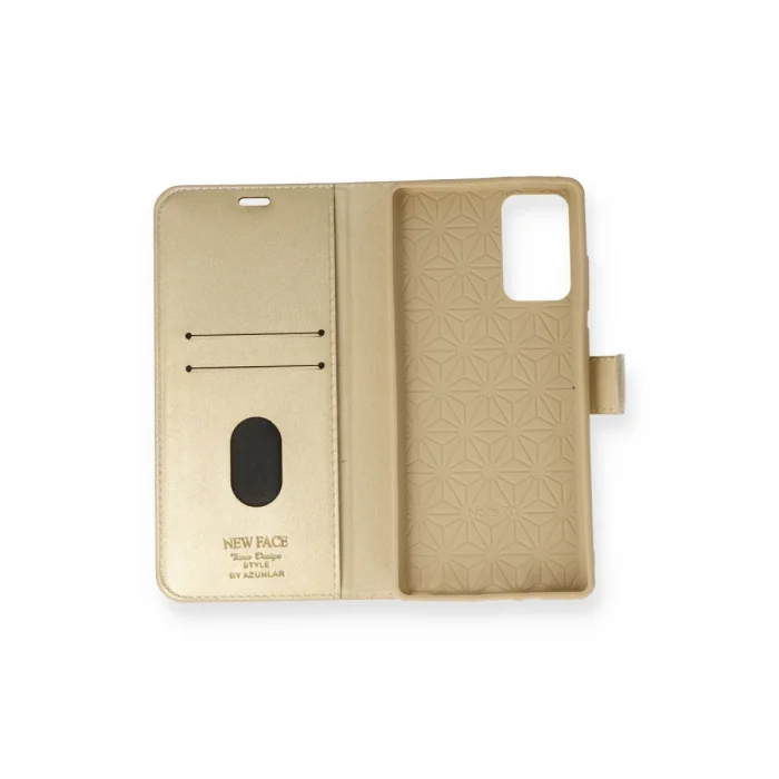 BUĞZ Samsung Galaxy Note 20 Kılıf Trend S Plus Kapaklı Kılıf - Gold