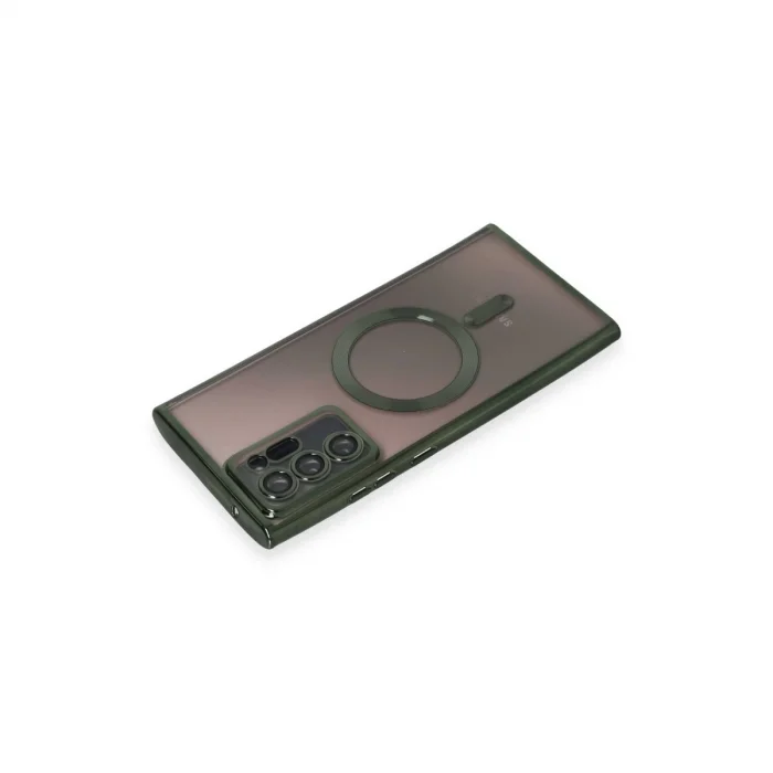 BUĞZ Samsung Galaxy Note 20 Ultra Kılıf Kross Magneticsafe Kapak - Koyu Yeşil