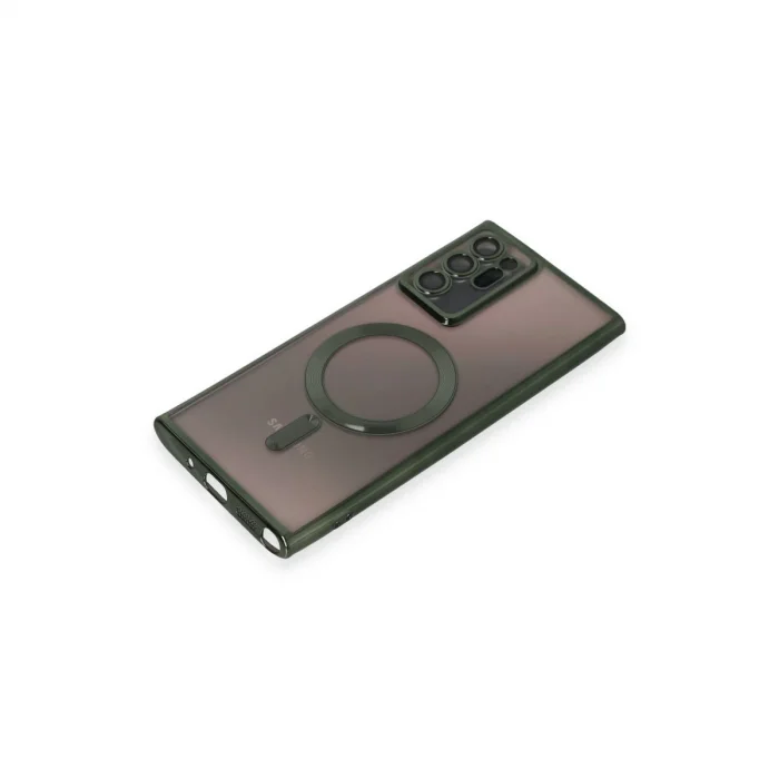 BUĞZ Samsung Galaxy Note 20 Ultra Kılıf Kross Magneticsafe Kapak - Koyu Yeşil
