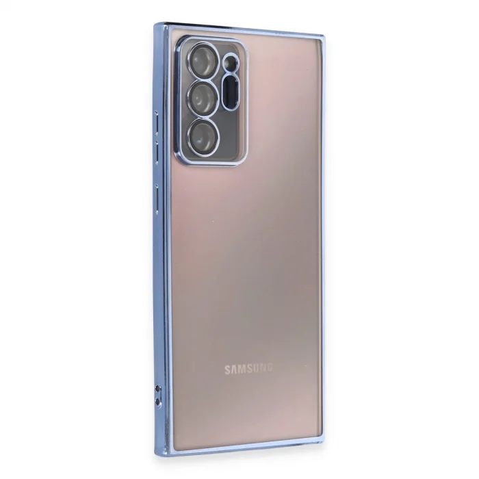 BUĞZ Samsung Galaxy Note 20 Ultra Kılıf Razer Lensli Silikon - Açık Mavi