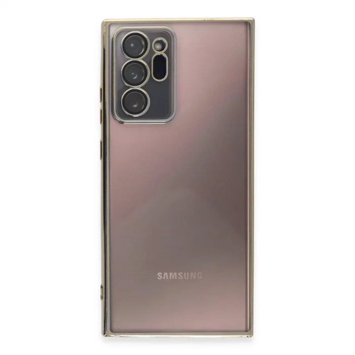 BUĞZ Samsung Galaxy Note 20 Ultra Kılıf Razer Lensli Silikon - Gold