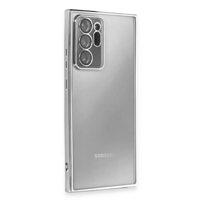 BUĞZ Samsung Galaxy Note 20 Ultra Kılıf Razer Lensli Silikon - Gümüş