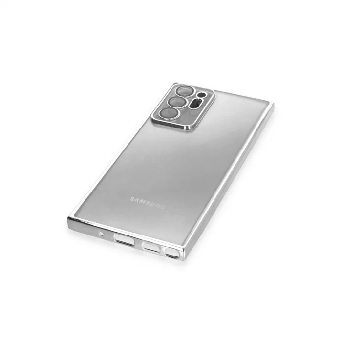 BUĞZ Samsung Galaxy Note 20 Ultra Kılıf Razer Lensli Silikon - Gümüş