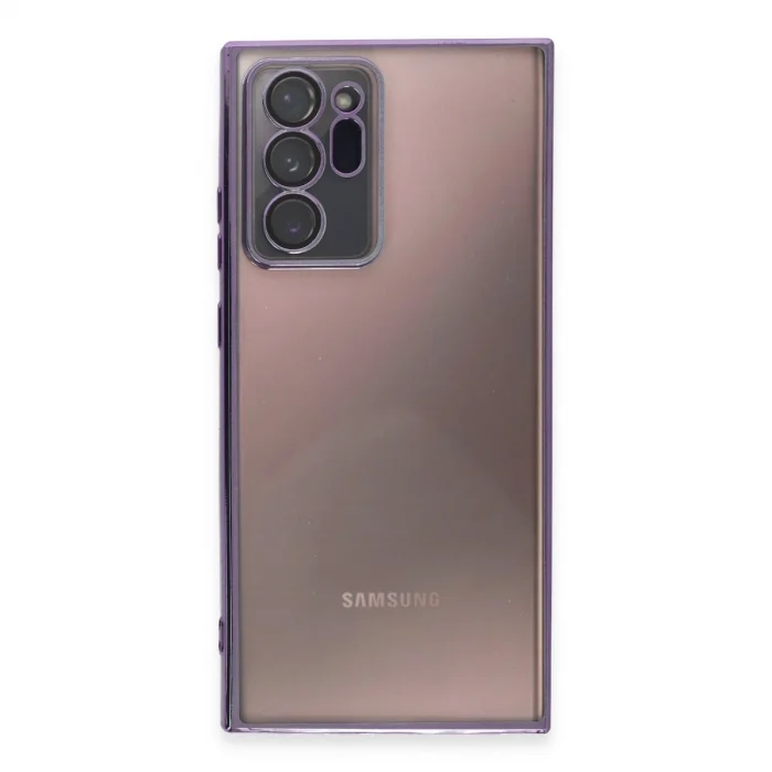 BUĞZ Samsung Galaxy Note 20 Ultra Kılıf Razer Lensli Silikon - Mor